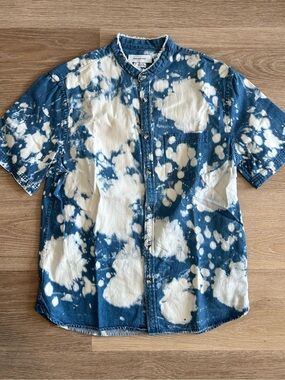 Urban Outfitters Boho Splatter Collarless Shirt